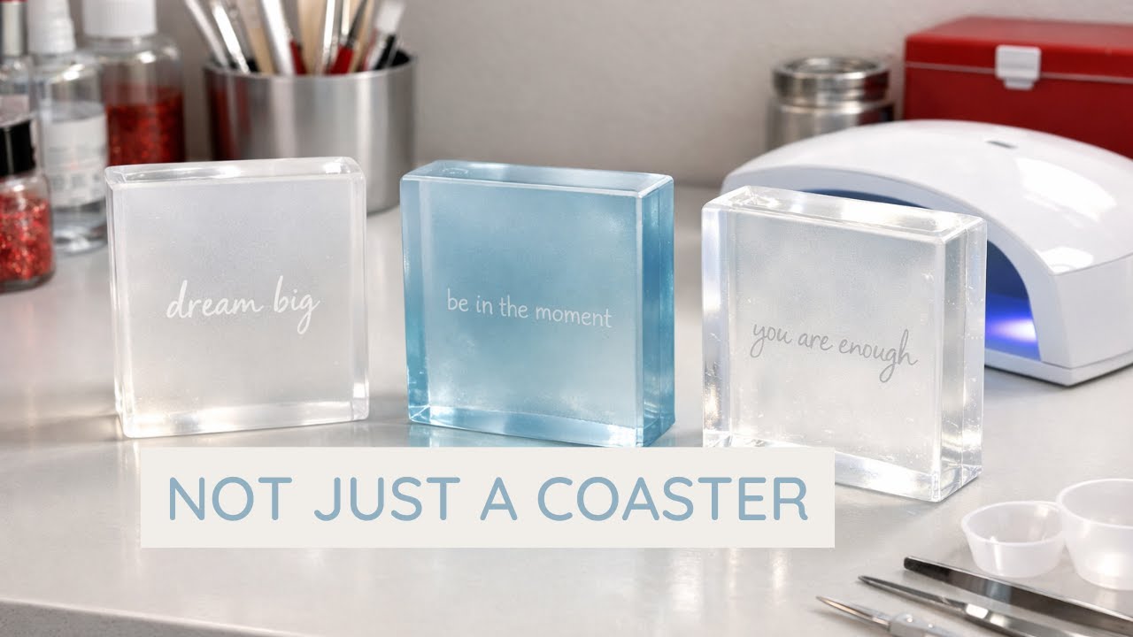 Turning Resin Coasters into Freestanding Decor Blocks | UV Resin Finish (Live)