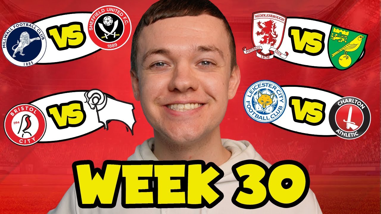 My Championship Week 30 Score Predictions!