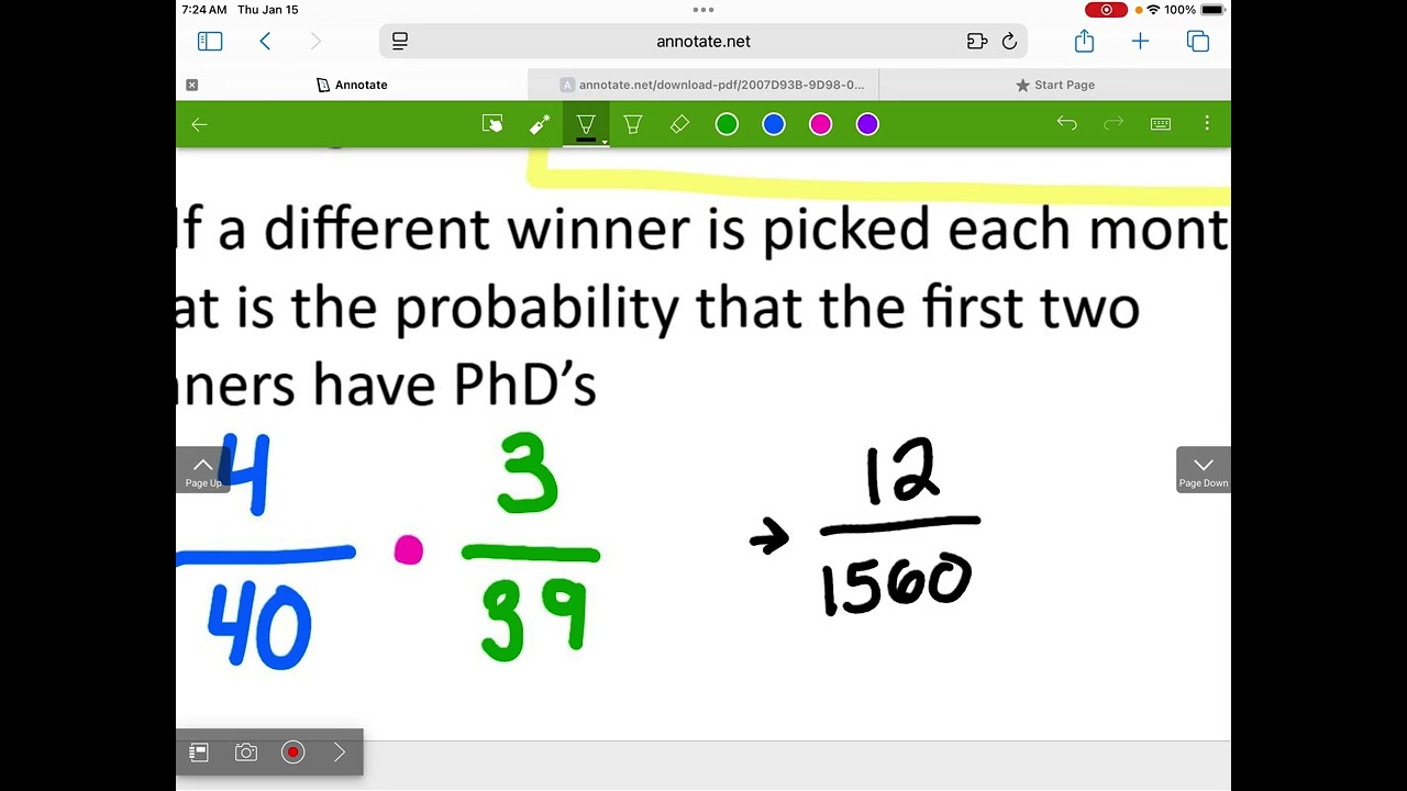 Algebra 1.15.26 frequency tables, simple probability, compound probability