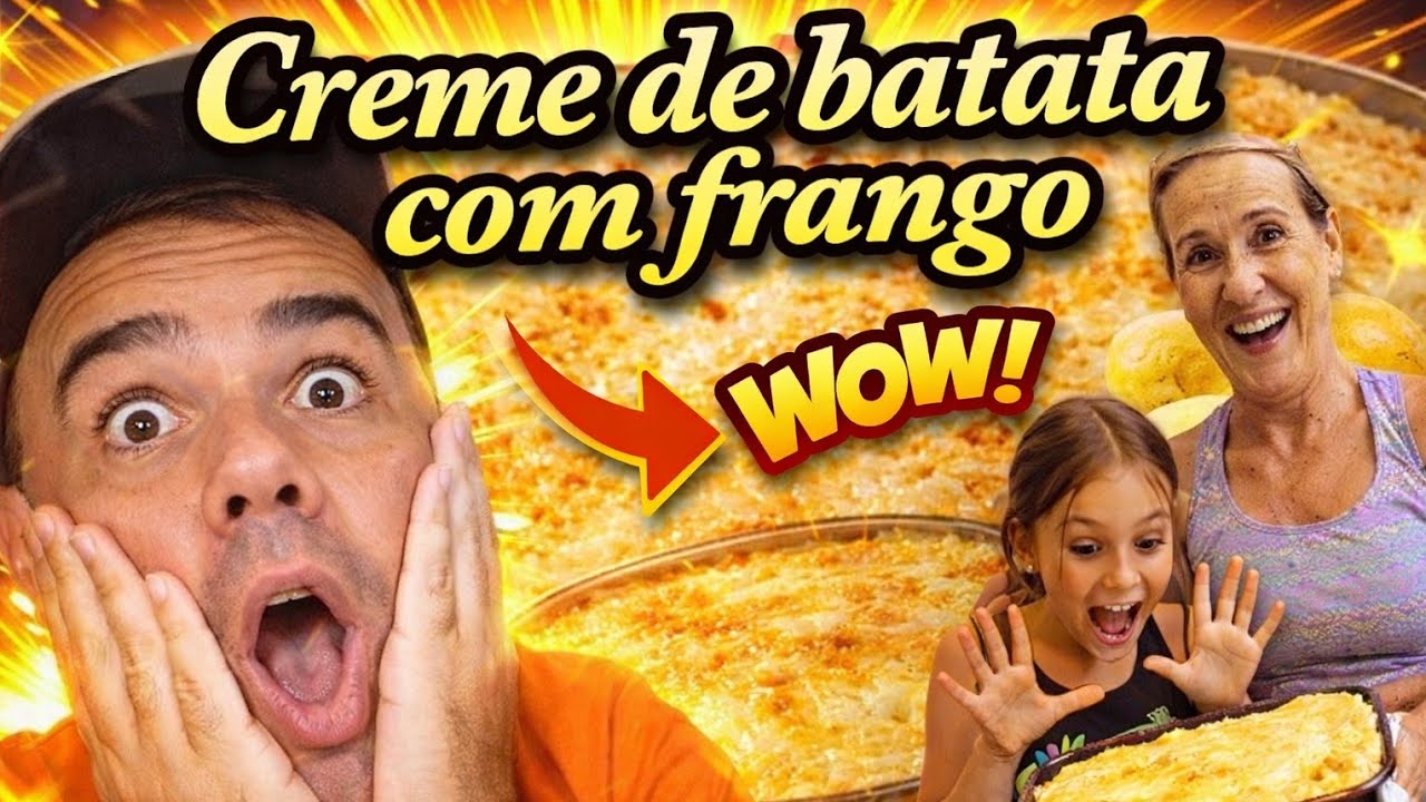 Creme de batata com frango.  #receitas #culinária 