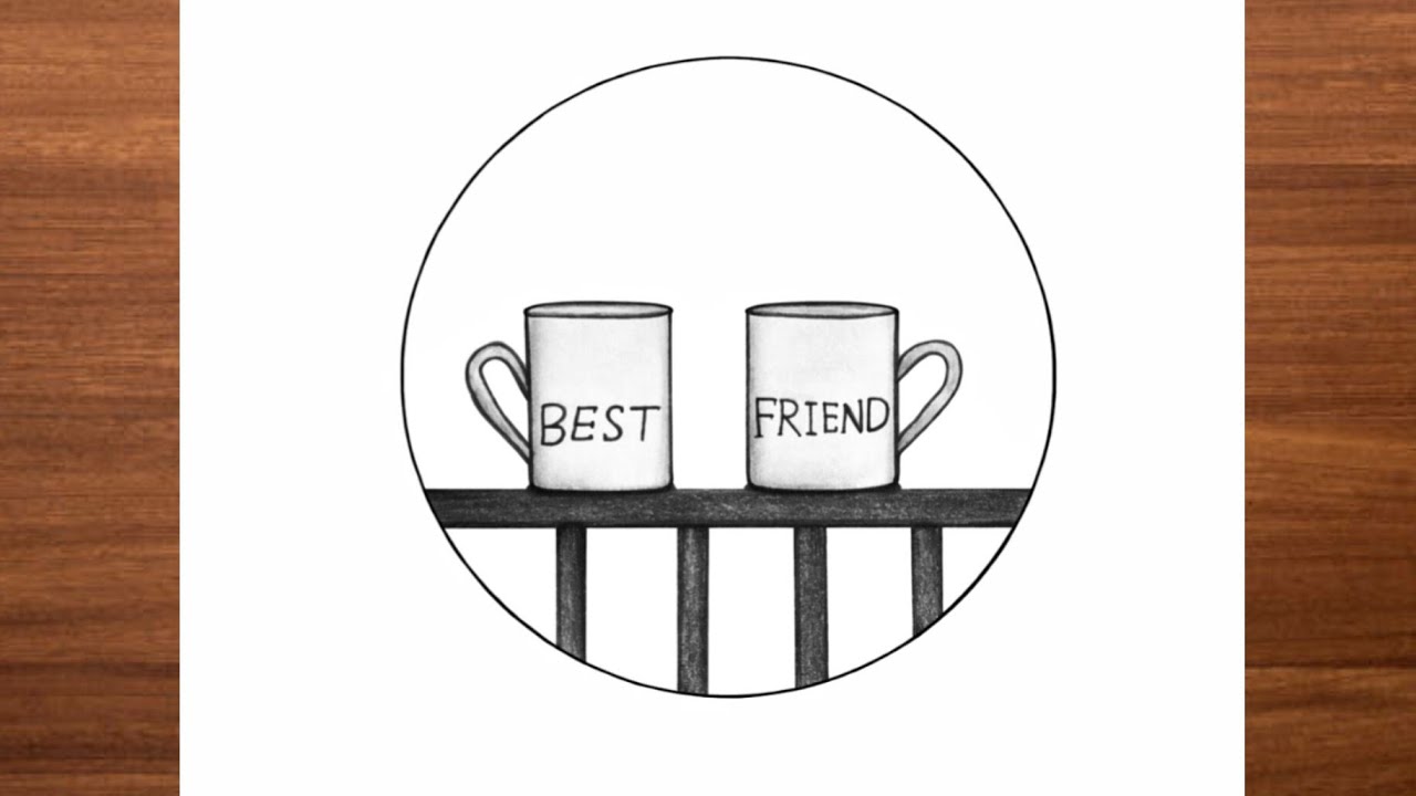 ☕ Best Friends Forever – A Simple Pencil Sketch of Friendship Easy Drawing
