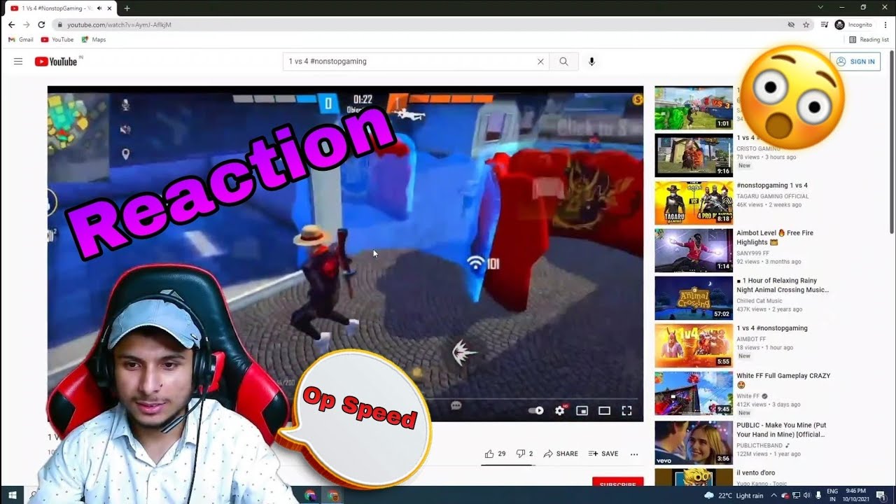 First Time @NonstopGaming_Live Reaction On My 1vs4 Custum Gameplay 😍😍|#nonstopgaming #reaction