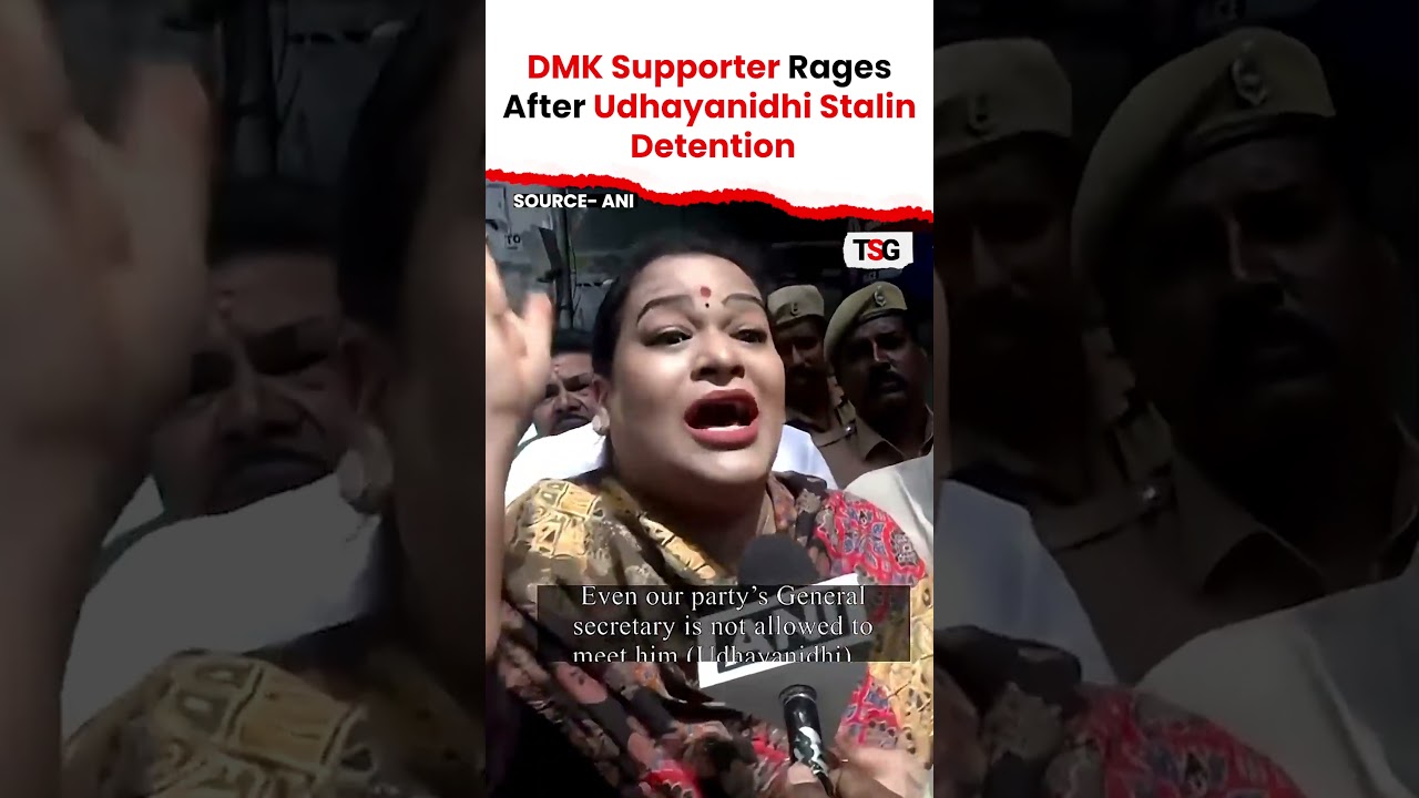 DMK Worker&rsquo;s Furious Reaction To Udhayanidhi Stalin&rsquo;s Detention Goes Viral #trishakrishnan #tvkvijay
