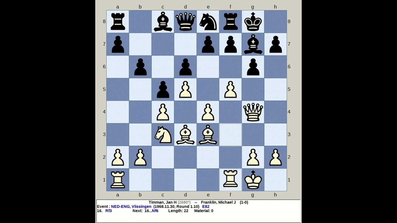 Timman, Jan H vs Franklin, Michael J | Netherlands England Chess 1968, Vlissingen
