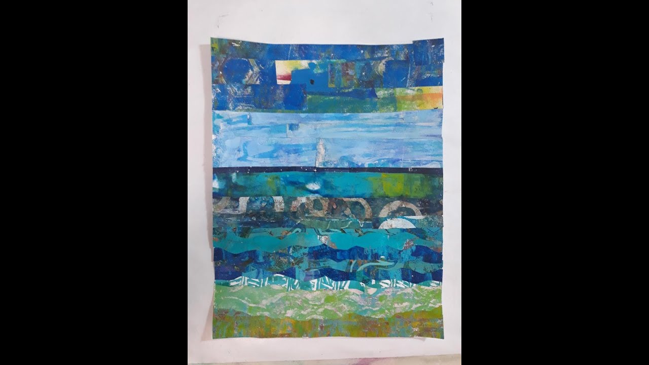 Gel Printed Seascape