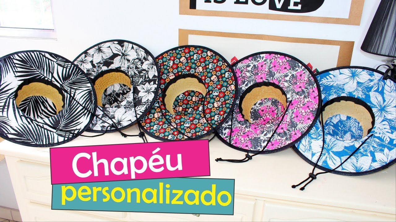 Chapéu de Palha Personalizado Estampado