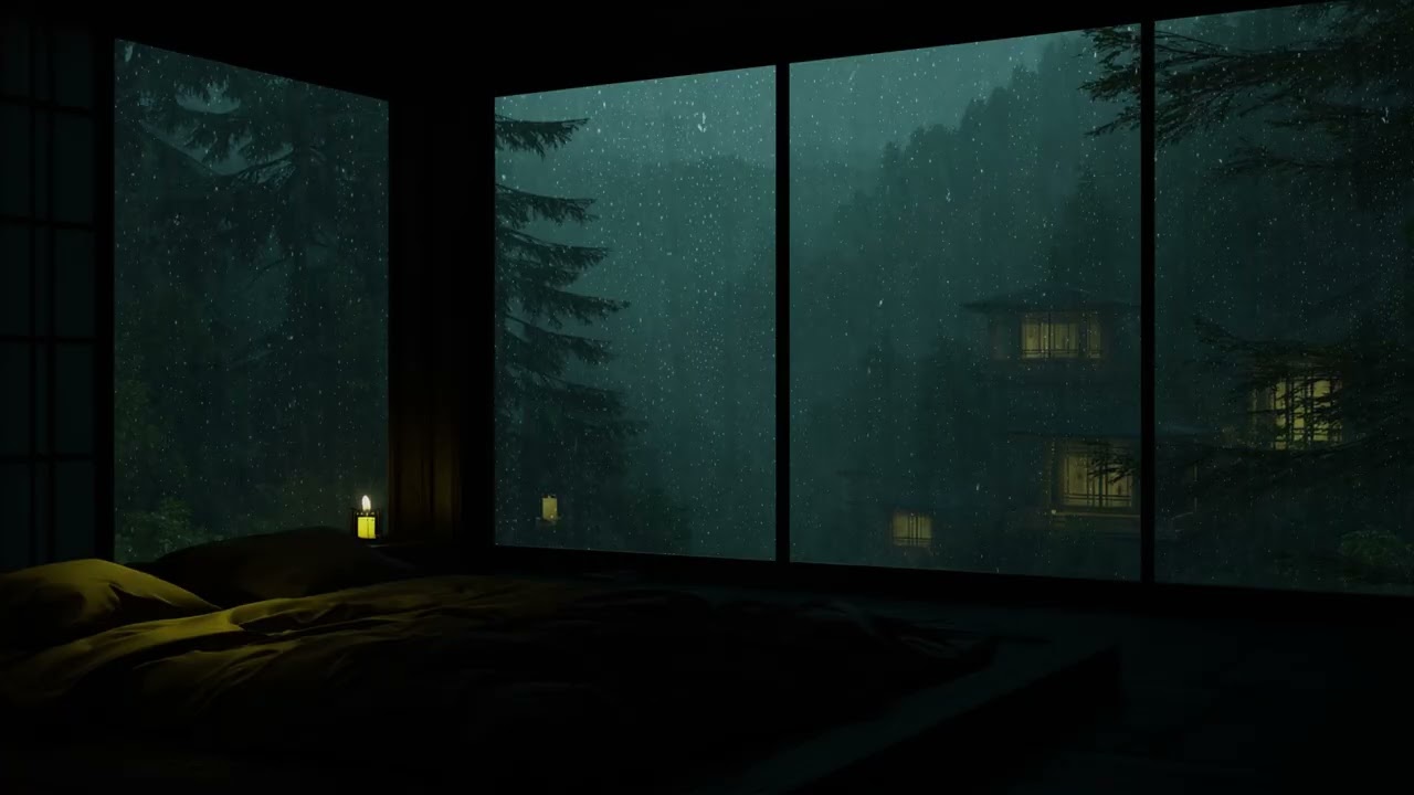 Peaceful Garden Rain at Night 🌧 (No Ads) | Gentle Spring Rain Sounds for Restful Sleep