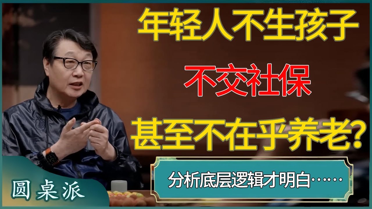年轻人不生孩子不交社保，甚至不在乎养老？分析底层逻辑才明白…… #窦文涛 #梁文道 #马未都 #周轶君 #马家辉 #许子东 #圆桌派 #圆桌派第七季