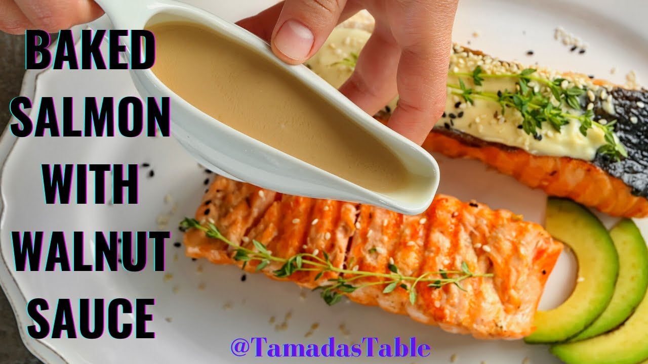 Recipe for Baked Salmon in the Oven | Salmon with Walnut Sauce | Georgian