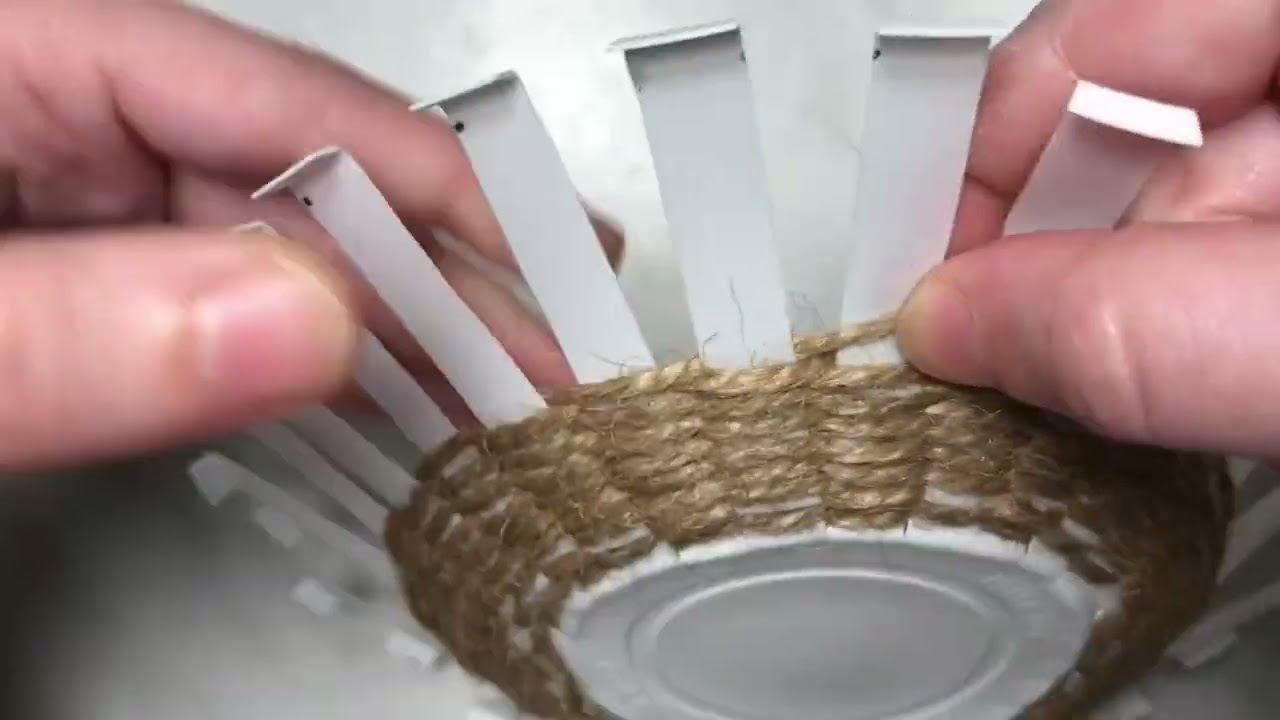 an empty yogurt jar turns into a beautiful basket see how