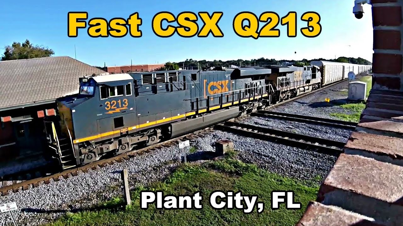 New CSX Autorack Train flies across Plant City Diamonds!