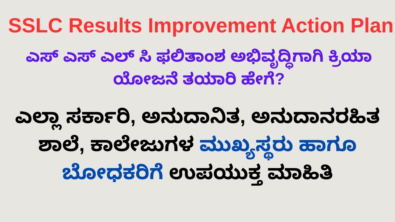 SSLC result improvement action plan preparation ! SSLC ಫಲಿತಾಂಶ ಅಭಿವೃದ್ಧಿಗಾಗಿ ಕ್ರಿಯಾ ಯೋಜನೆ ತಯಾರಿ