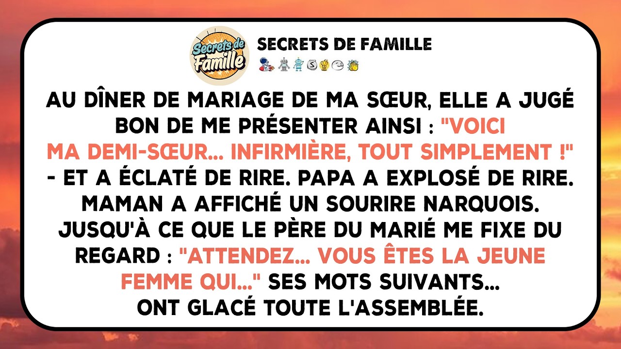 Mes parents ont ri quand ma sœur m'a humilié devant 120 invités à son mariage, y compris le marié...