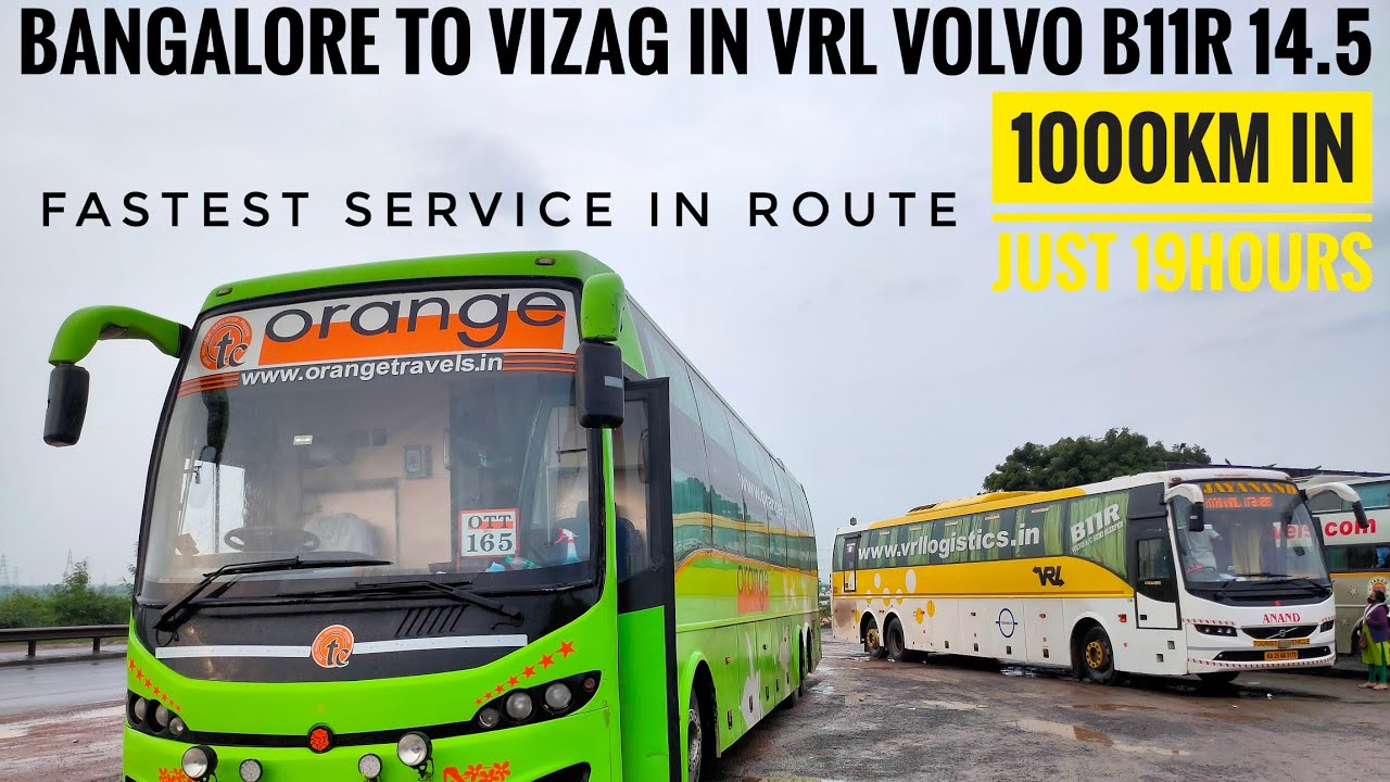BANGALORE TO VIZAG 1000KM JOURNEY IN VRL VOLVO B11R 14.5! THRILLING RIDE WITH BACK 2 BACK OVERTAKES🔥