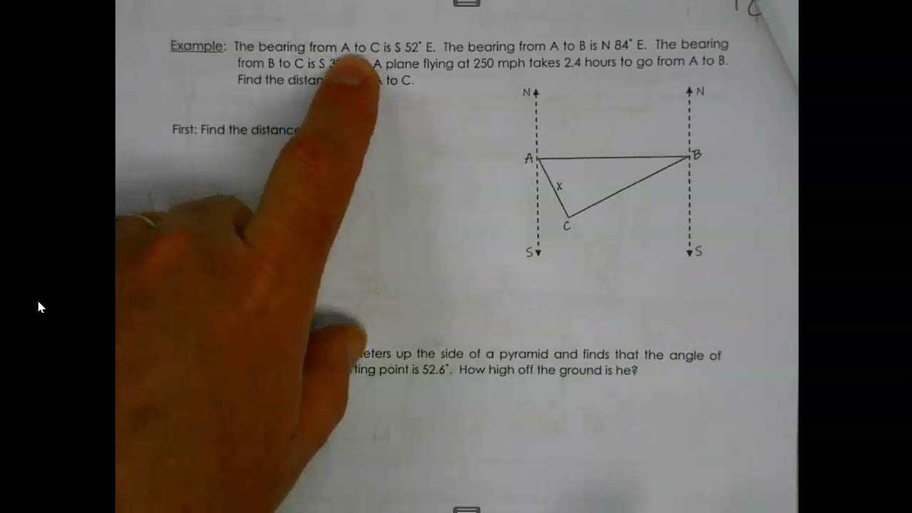 Trig  - U2  - 2.4 Right Triangle Apps Day 2  -  Bearings