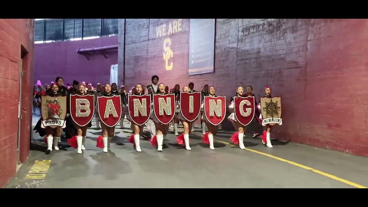 BHS 10-18-24 LA Coliseum Entrance Phineas Banning High School Marching Pilots