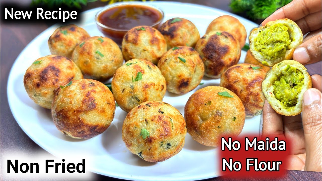 No Maida No Flour No Fry Healthy Matar Kachori | Tiffin Recipes | Easy Breakfast Recipes | Snacks 