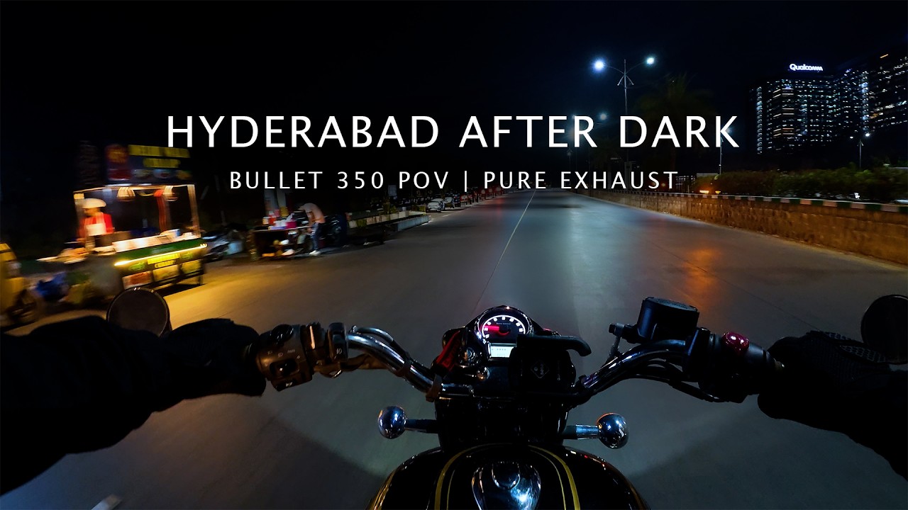 Hyderabad Night Ride | Bullet 350 POV | Raw Exhaust 4K
