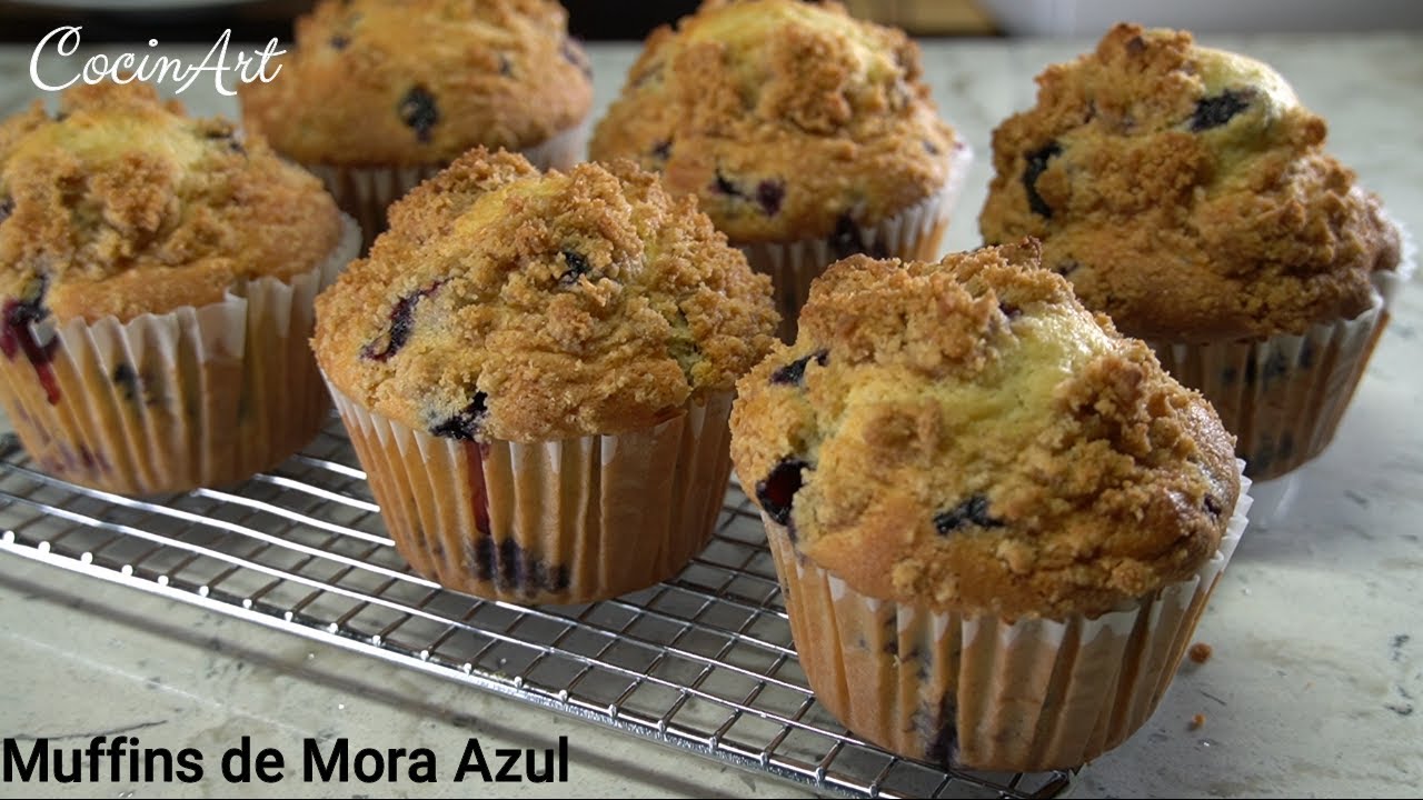 MUFFINS DE MORA AZUL (BLUEBERRY) LOS MEJORES!!! Receta sin Secretos y sin BATIDORA,,,  Facilísimo!!
