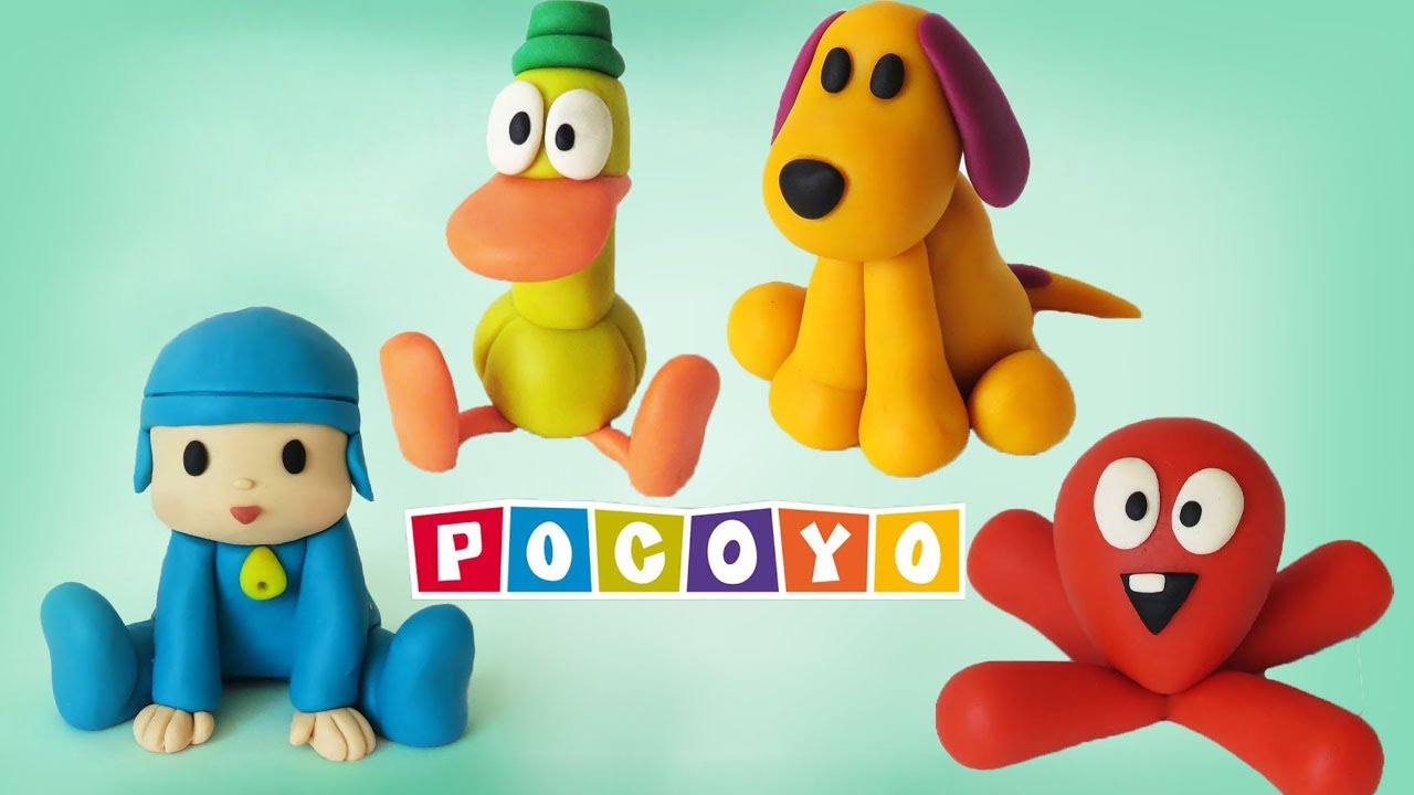 🔴ESPECIAL TURMA do POCOYO MINIATURA- Tutorial Fácil Biscuit clay, plastilina  Pasta Americana DIY