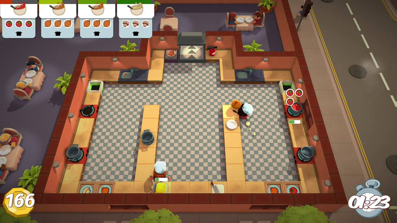 Overcooked Level 2-2 2 Player Co-op 3 Stars