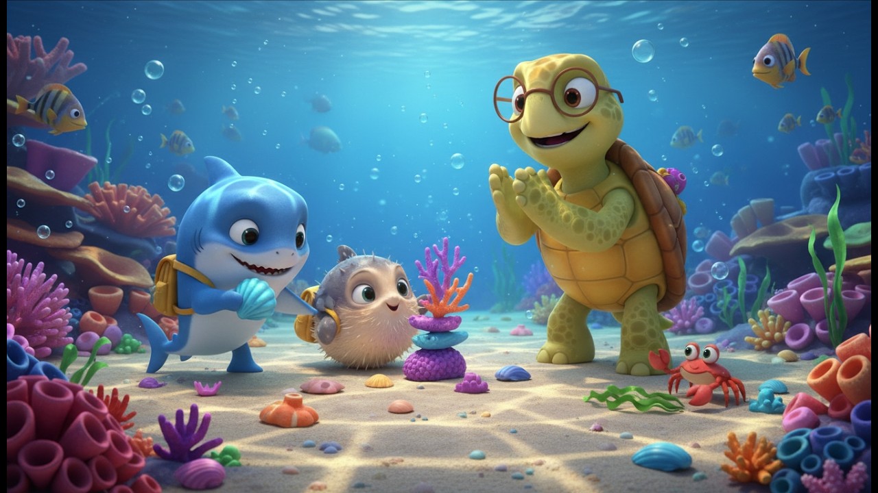 Baby Shark Goes to Ocean School | Fun Ocean Song for Kids | Popular Nursery Rhymes, Baby Songs