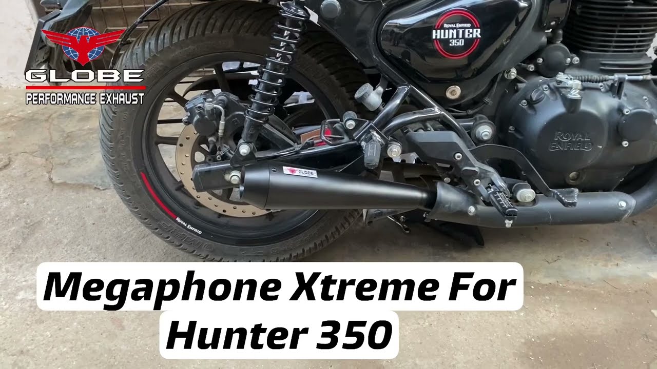 Megaphone Xtreme Silencer For Royal Enfield Hunter 350 @globeexhaust