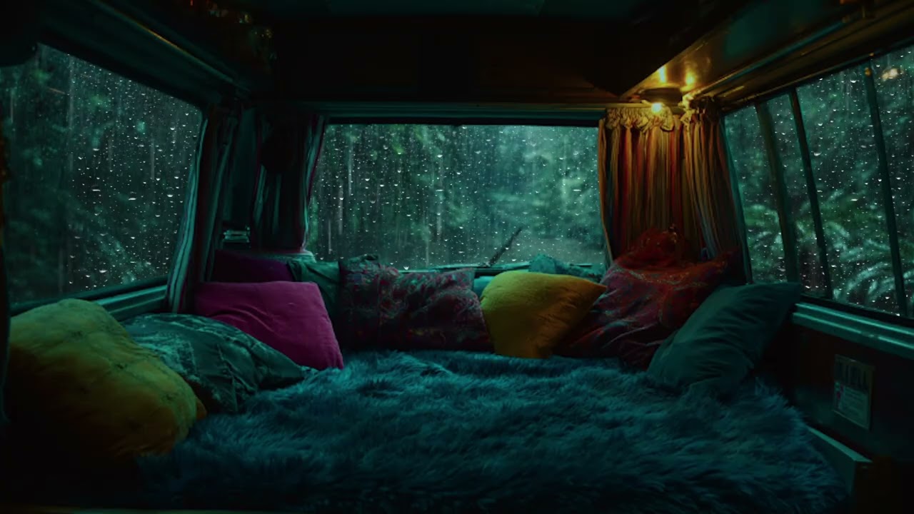 Midnight Rainstorm Car Cabin Experience ⚡🌧️ | Dark Night Drive, Thunder, Deep Calm