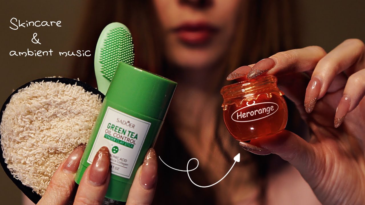 Night Routine for Deep Sleep ☁️🌙 ASMR Skincare & Hair Care (No Talking, Visuals, Ambient Music)