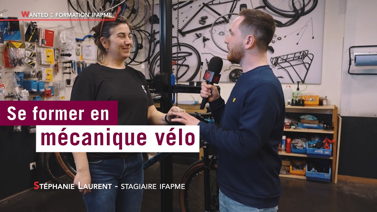 Stéphanie se forme au métier de Mécanicienne Vélo avec l'IFAPME !