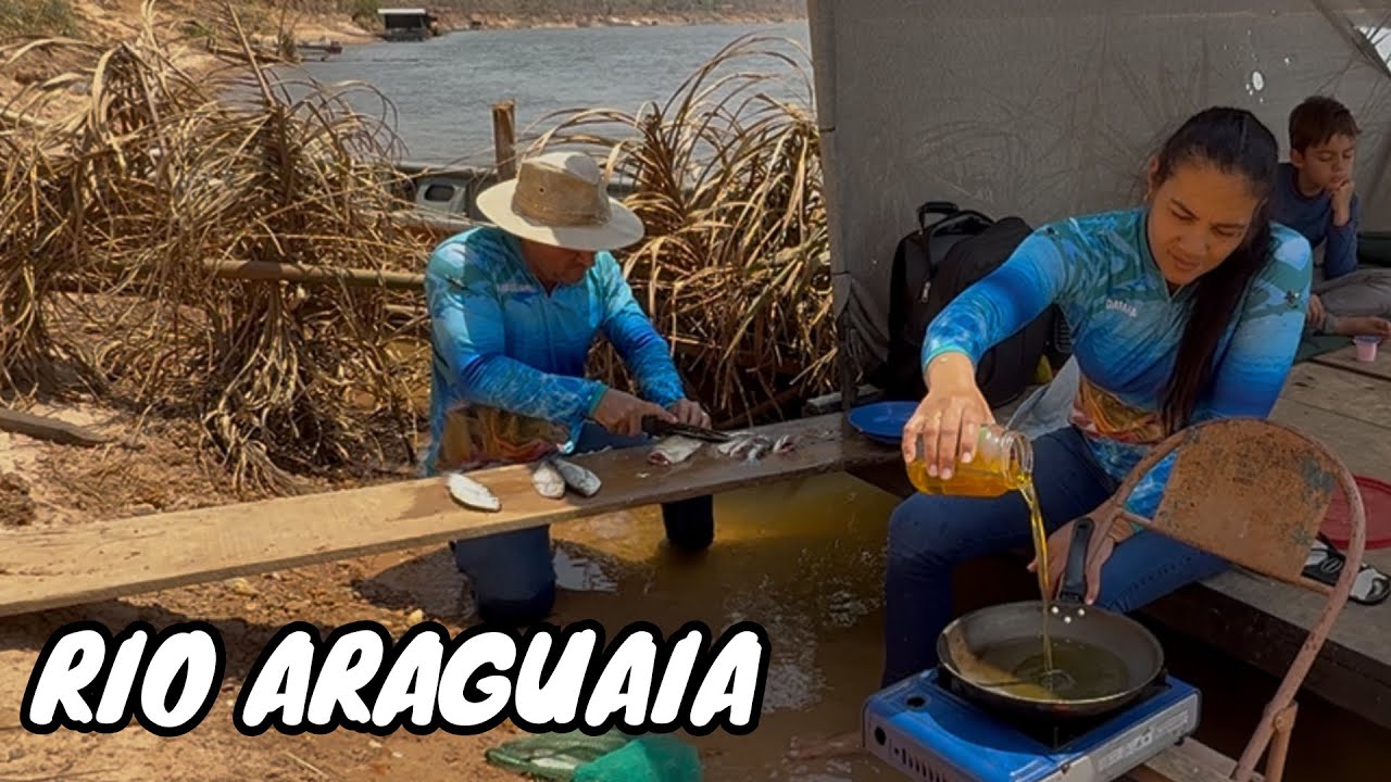 ACAMPAMOS ⛺️ PESCAMOS 🎣  E FIZEMOS PEIXE FRITO NA BEIRA DO RIO.