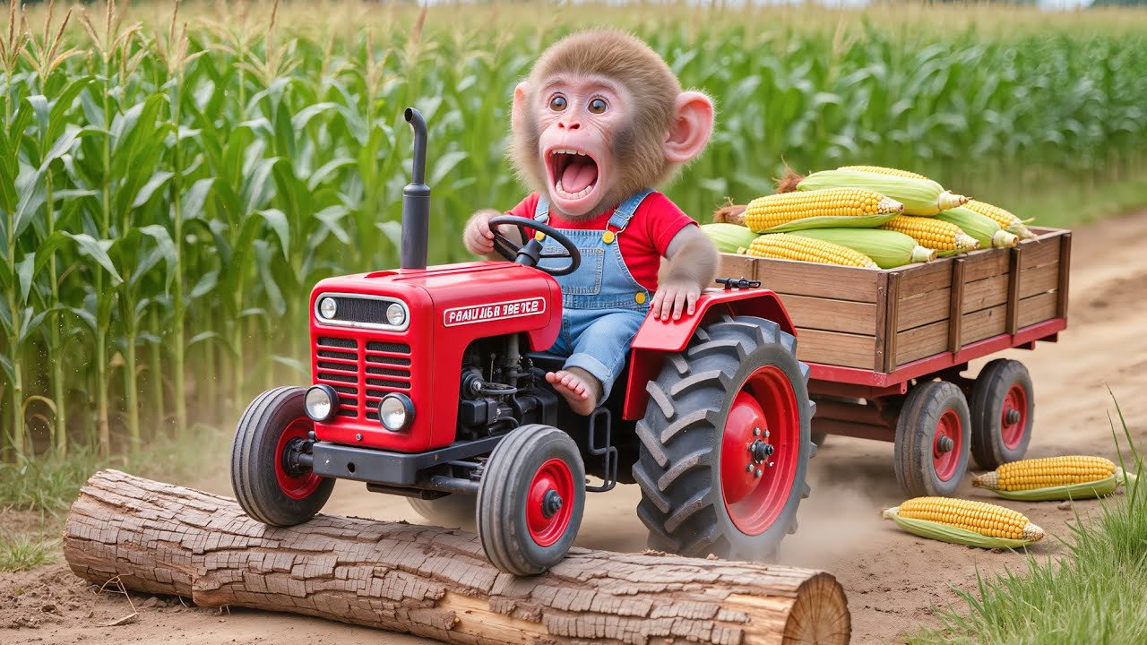 🐒🚜💥 Monkey NaNa’s Corn Harvest Turns Into Total Chaos! 😱🌽 – NANA MONKEY LIFE
