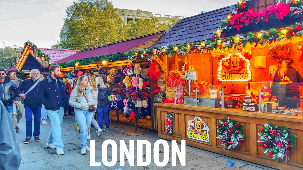 London Christmas Market tour 🎄 Central London Christmas Shopping Streets 🎄 London at Christmas [4K]