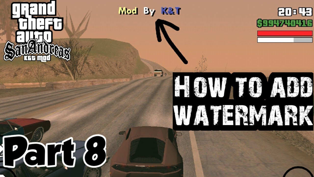 How to add own watermark on GTA SA android By K&T