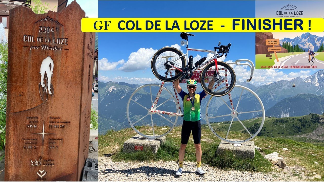 Col de la Loze 2024 Granfondo inside camera most dificult montain in Tour de France, road bike route