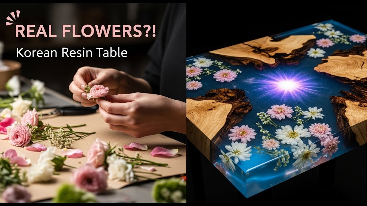 Where Emotion Meets Technique 🌸 | Inside Korea’s Real Flower Resin Table Workshop