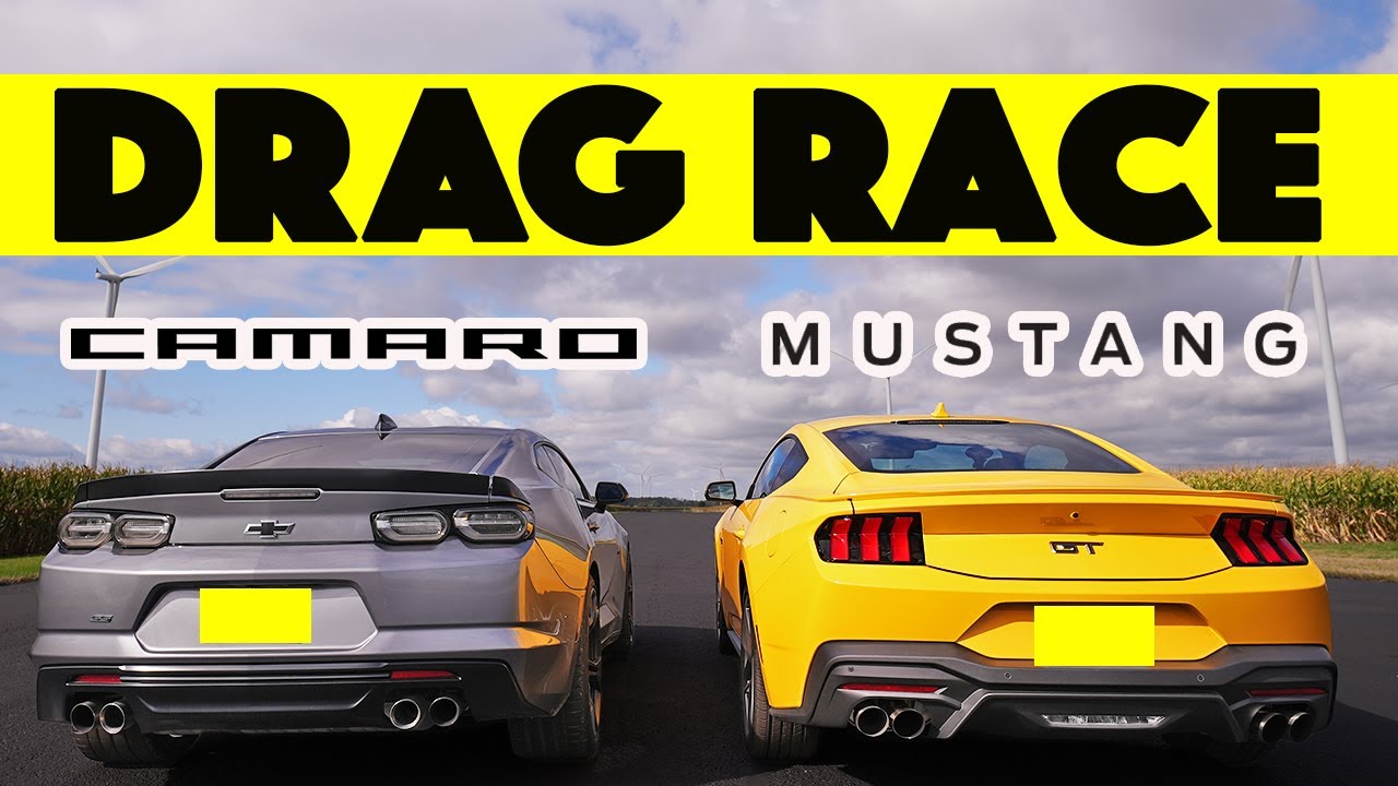 Ford Mustang GT 2024 года против Chevy Camaro: близко, но не близко. Гонка Drag-n-Roll.