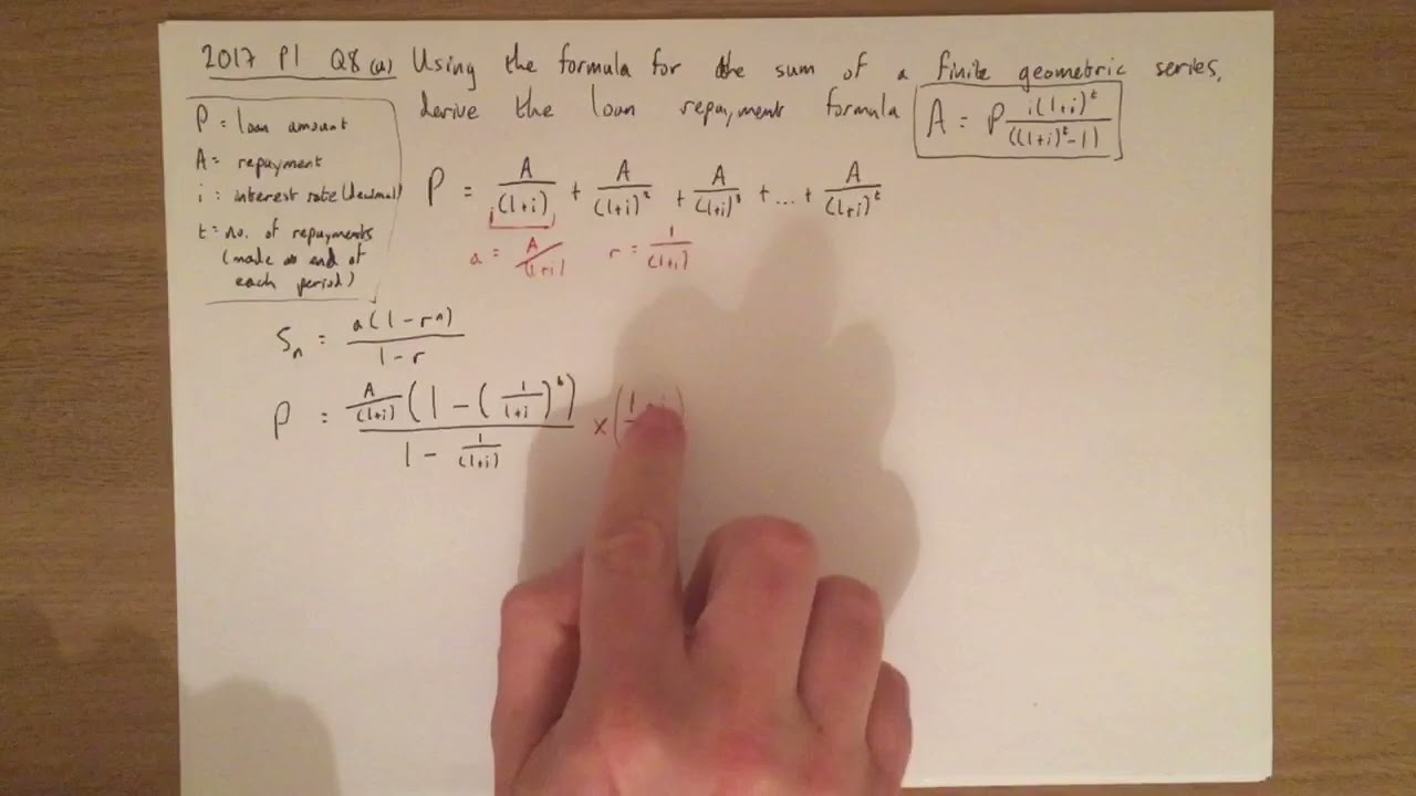 LCHL Financial Maths - Derive Amortisation Formula