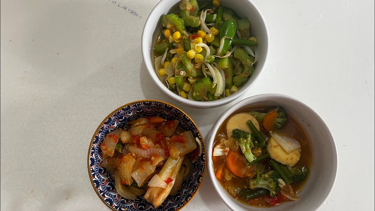 MASAK SATSET || Capcay sayur, tumis pare, sambal kikil dan sayur jamur 🍄‍🟫