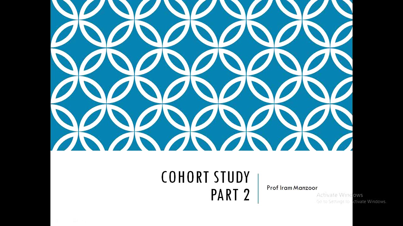 Lecture of Prof. Dr. Iram Manzoor on topic Cohort Study Part-II
