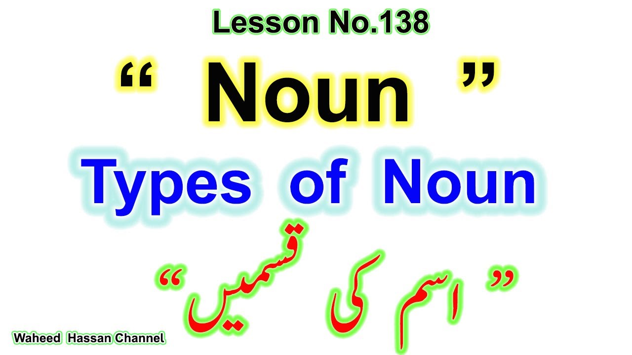 Noun Types of noun in Urdu with Examples English Grammar in urdu Lesson#138 by WAHEED HASSAN