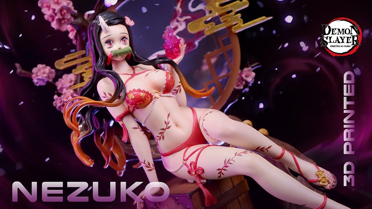 I Made Nezuko Bikini Demon Slayer — рисунок фигуры, напечатанный на 3D-принтере #demonslayer