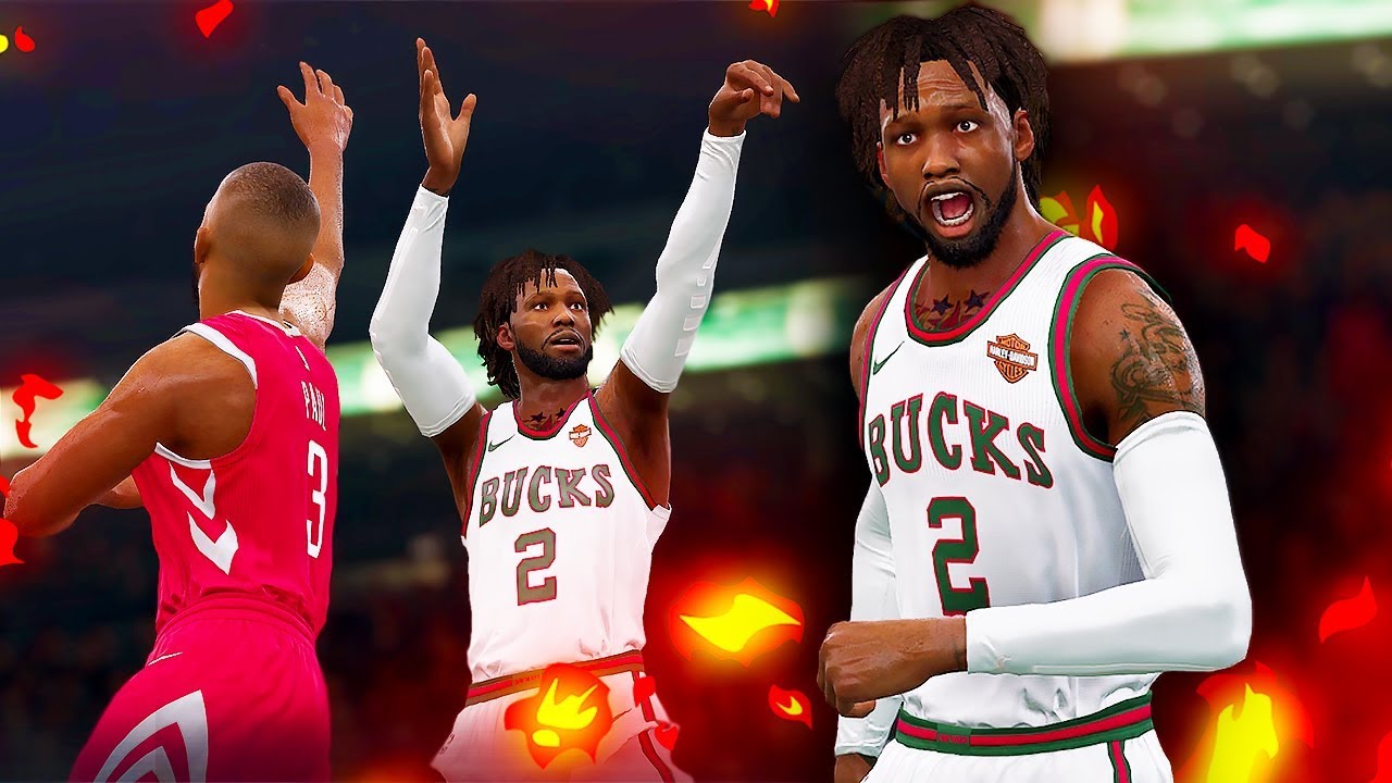 CRAZY CONTESTED FADEAWAY THREE POINT SHOT! FEAR THE BEARD OR THE DEER? NBA Live 19 The One Career