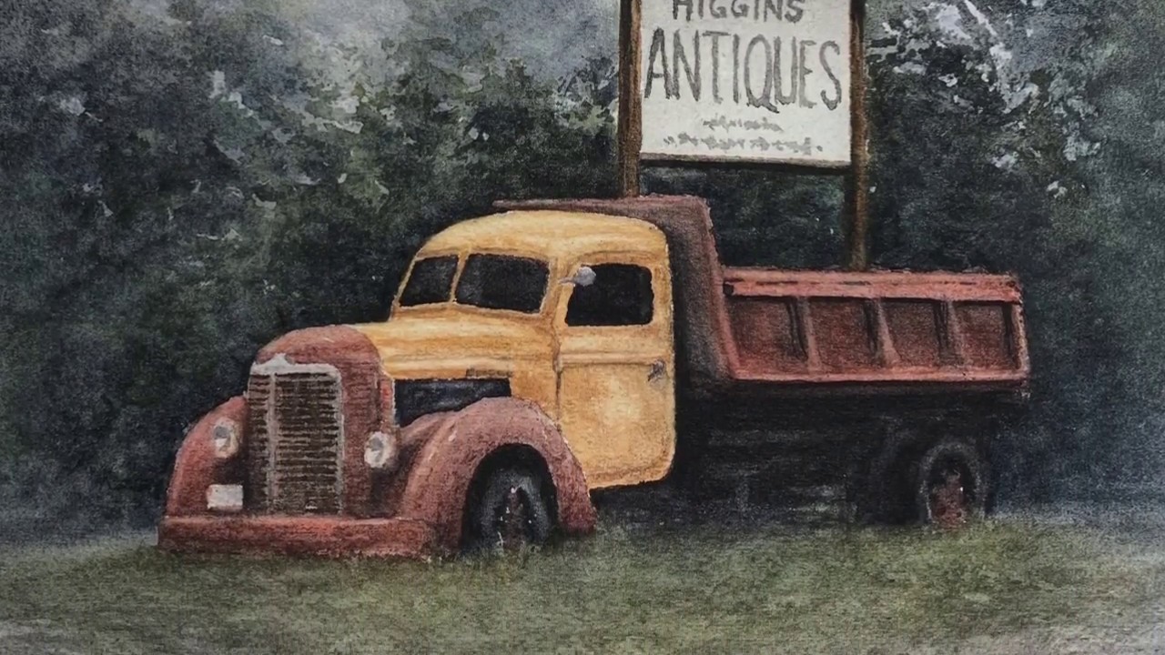 Higgins Antiques - A watercolor painting by Devin K. Lulu