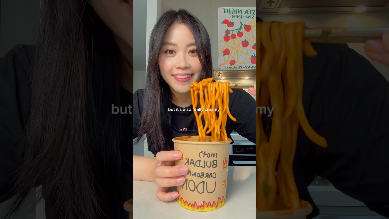 Пробую домашнюю лапшу быстрого приготовления &laquo;Булдак Карбонара&raquo;! 🔥🍜