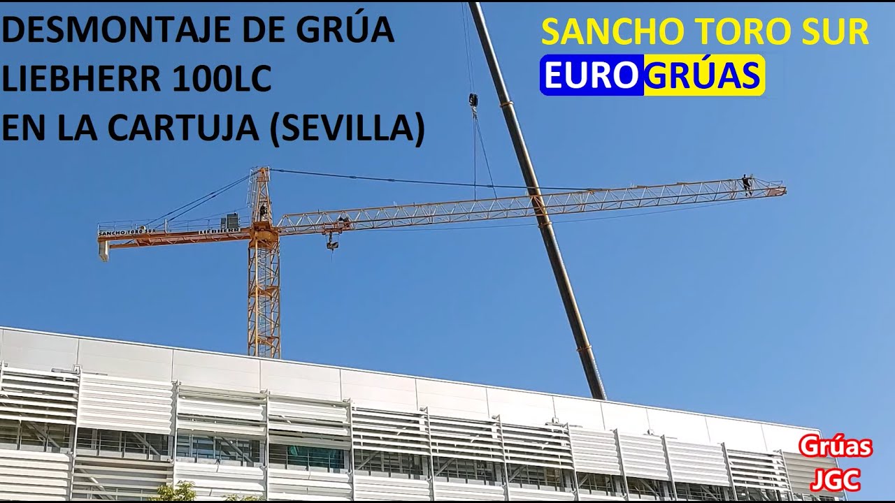 Desmontaje de Grúa Torre LIEBHERR 100LC con LIEBHERR LTM 1300 6.2 Isla de la Cartuja (Sevilla)