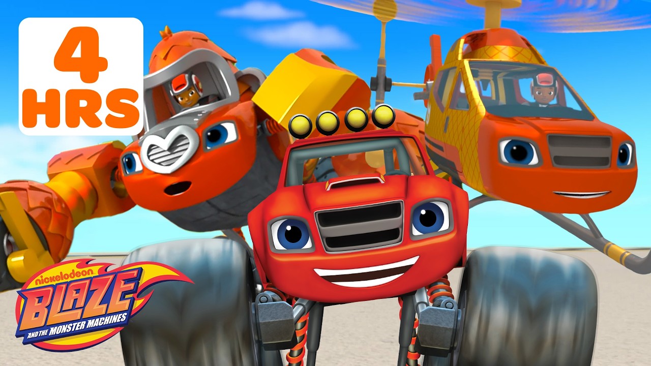 EVERY Time Blaze Transforms! ft. Robot and Racecar Modes! | 4 Hours | Blaze and the Monster Machines