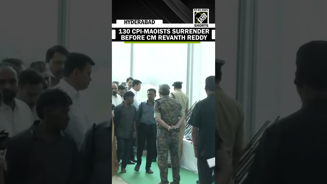 130 CPI-Maoist members with arms surrender before Telangana CM Revanth Reddy