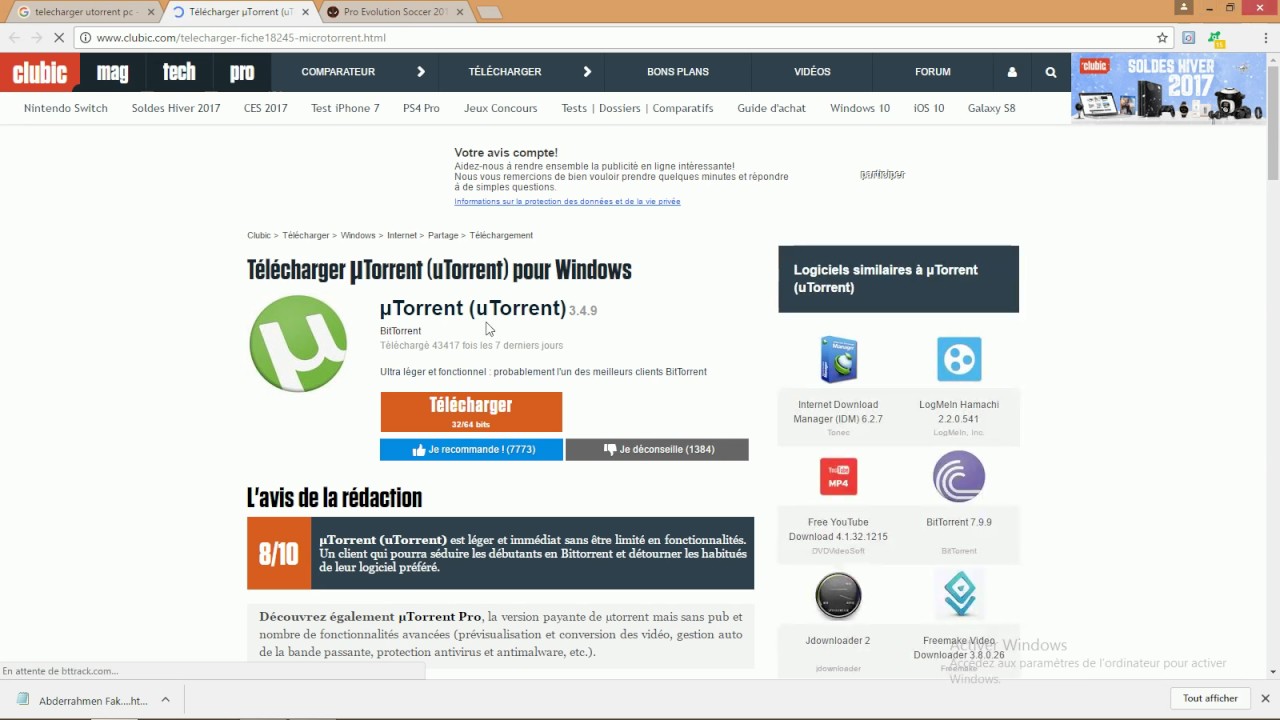 comment telecharger pes 2017 sur utorrent