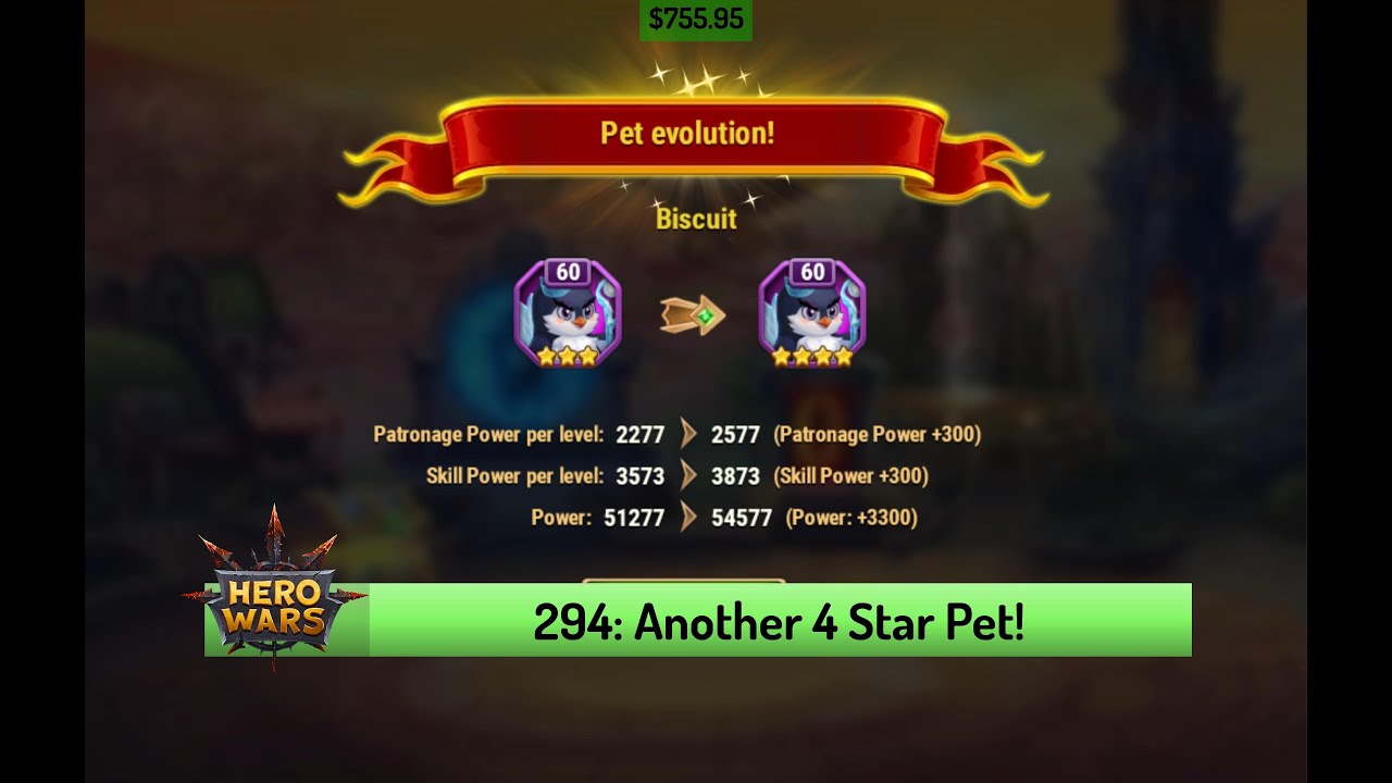 Let's Play Hero Wars 294: Getting Biscuit to 4 Stars!